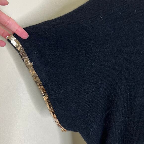 Vintage Outlander Midi Wool Blend Dress 3X Womens Black Sequin Angora Knit 90s - Picture 8 of 8